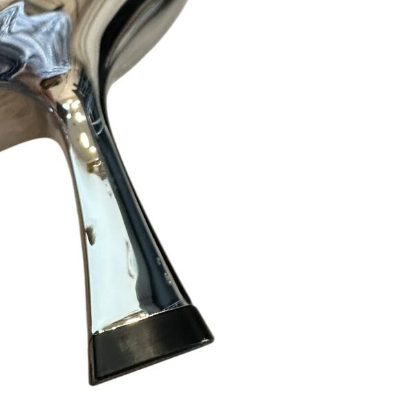 Ann Taylor Kitten Heels Shimmer Square Toe Slingback Pumps Silver Sparkle 8 - Picture 9 of 12